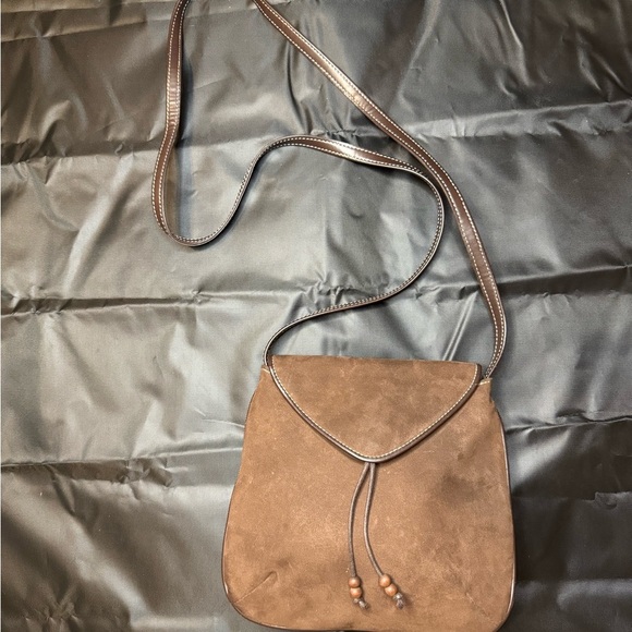 Liz Claiborne Brown Suede Crossbody Bag - Picture 1 of 9